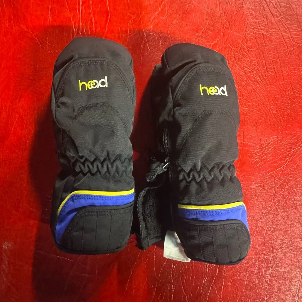 Head Black and Blue Winter Mittens